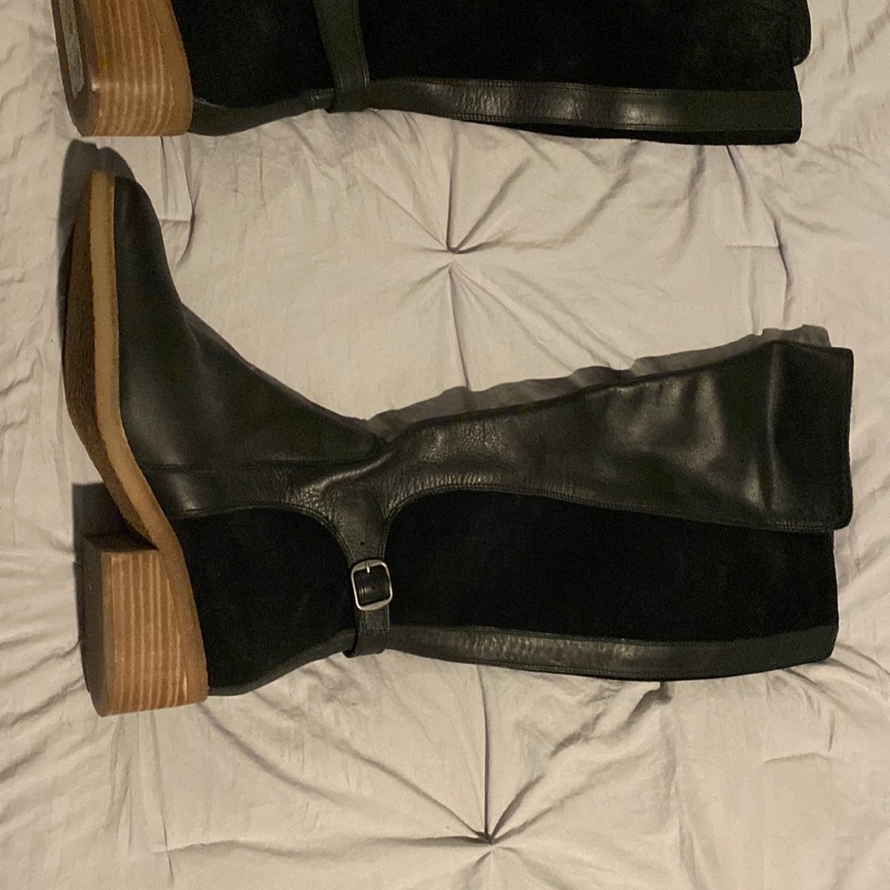 Lucky Brand black leather/suede tall boot.